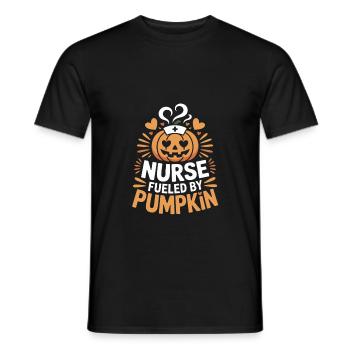 Infirmière alimentée par la citrouille Infirmière aux épices de citrouille - T-shirt homme - noir - Devant - AI Model Male 178 light (178cm)