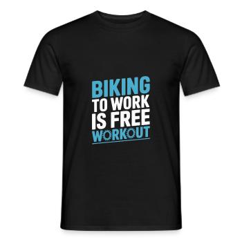 Biking to Work is Free Workout Bike Commuting - Men's T-Shirt - black - Front - AI Model Male 178 light (178cm)