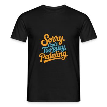Sorry Can't Too Busy Pedaling Bike Commuting - Men's T-Shirt - black - Front - AI Model Male 178 light (178cm)