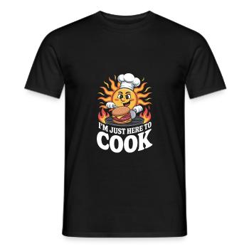 Je suis juste ici pour cuisiner les coups de soleil - T-shirt homme - noir - Devant - AI Model Male 178 light (178cm)