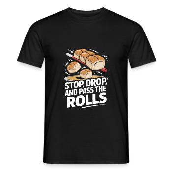 Arrêtez-vous, laissez tomber et passez les rouleaux Thanksgiving - T-shirt homme - noir - Devant - AI Model Male 178 light (178cm)