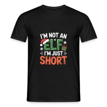No Im Not An Elf Im Just Short Christmas - Men's T-Shirt - black - Front - AI Model Male 178 light (178cm)
