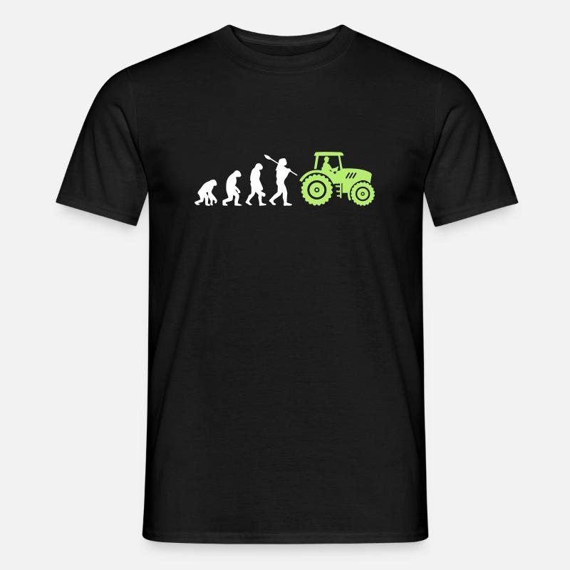 Evolution Farmer and Tractor - Men’s T-shirt - black