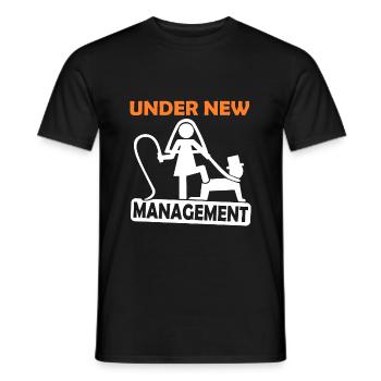 JGA - Under new management - Bachelors - Men's T-Shirt - black - Front - AI Model Male 178 light (178cm)