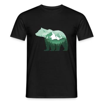 grizzly-bär grün natur berge gebirge T-Shirt - Männer T-Shirt - Schwarz - Vorne - AI Model Male 178 light (178cm)