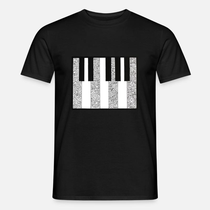 Piano with pattern - Men's T-shirt - black