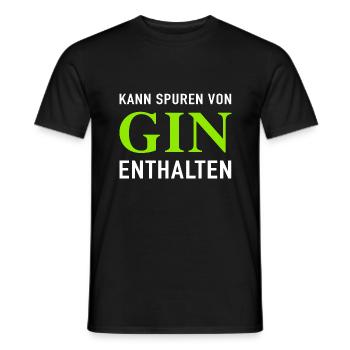 Kann Spuren Von Gin Enthalten - Männer T-Shirt - Schwarz - Vorne - AI Model Male 178 light (178cm)
