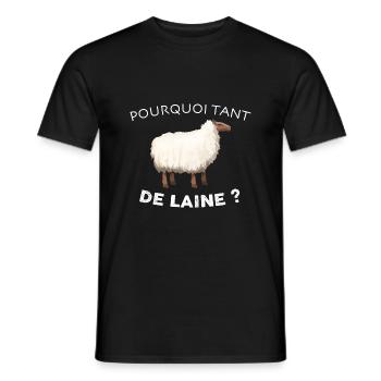 Humour Mouton Cadeau Pour Eleveur Eleveuse - T-shirt homme - noir - Devant - AI Model Male 178 light (178cm)