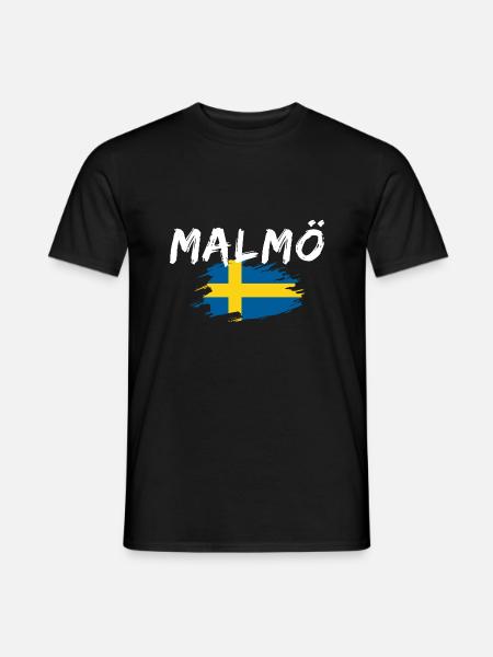 Malmö Drapeau Suède - T-shirt homme - noir