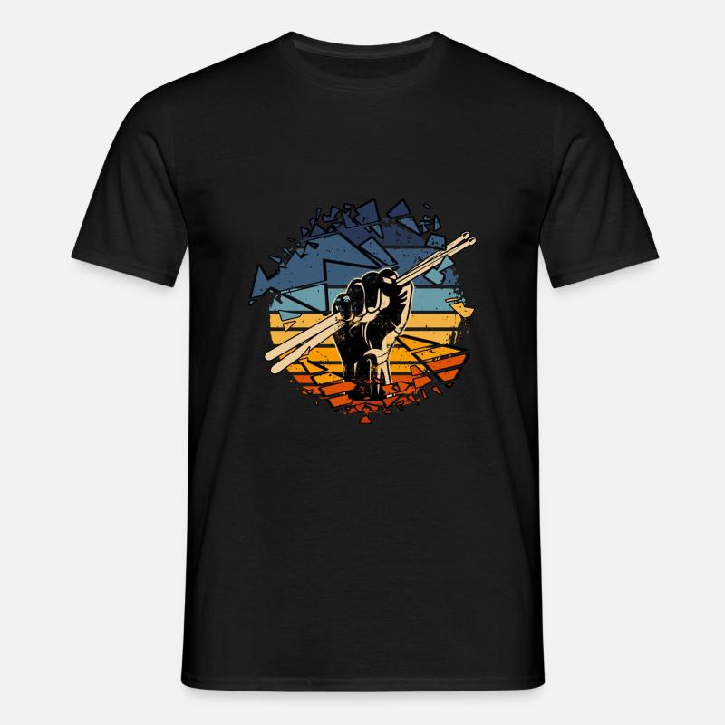 Batterie batteur et percussions vibrations - T-shirt Homme - noir