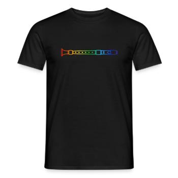 Flute, Flute, Orchestra, Rainbow Music - Men's T-Shirt - black - Front - AI Model Male 178 light (178cm)
