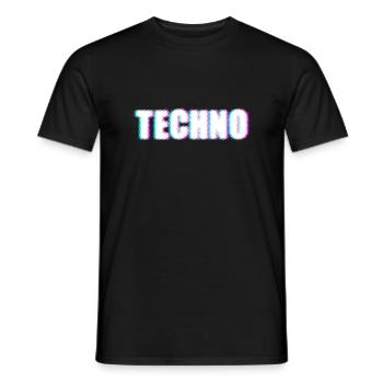 TECHNO - Männer T-Shirt - Schwarz - Vorne - AI Model Male 178 light (178cm)