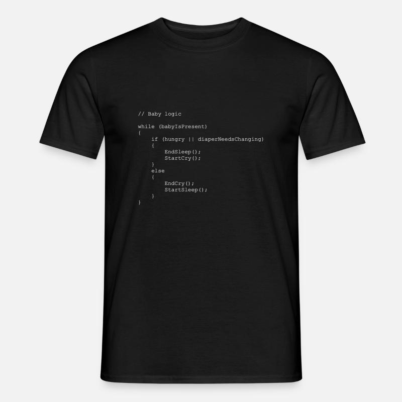 Idée cadeau programmeur logique bébé - T-shirt homme - noir