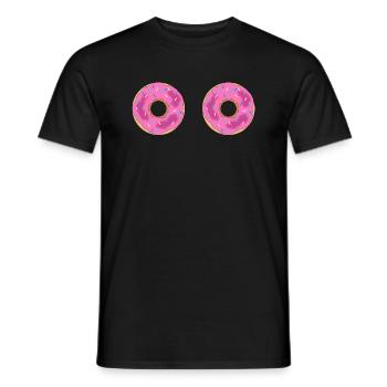 Uups, boobs as donuts - Men's T-Shirt - black - Front - AI Model Male 178 light (178cm)