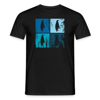 4 x Emperor Penguin - Men's T-Shirt - black - Front - AI Model Male 178 light (178cm)
