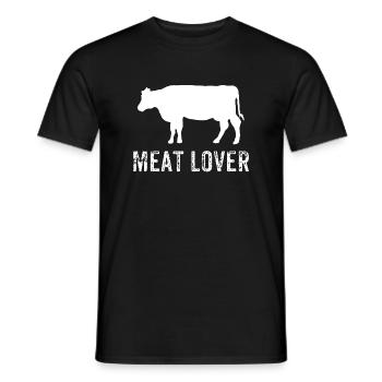 meat lover meat knife grilling beef gift - Men's T-Shirt - black - Front - AI Model Male 178 light (178cm)