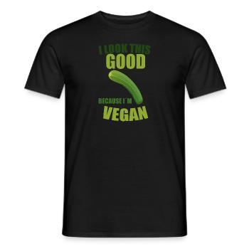 Vegan Veganer Veganerin - Männer T-Shirt - Schwarz - Vorne - AI Model Male 178 light (178cm)