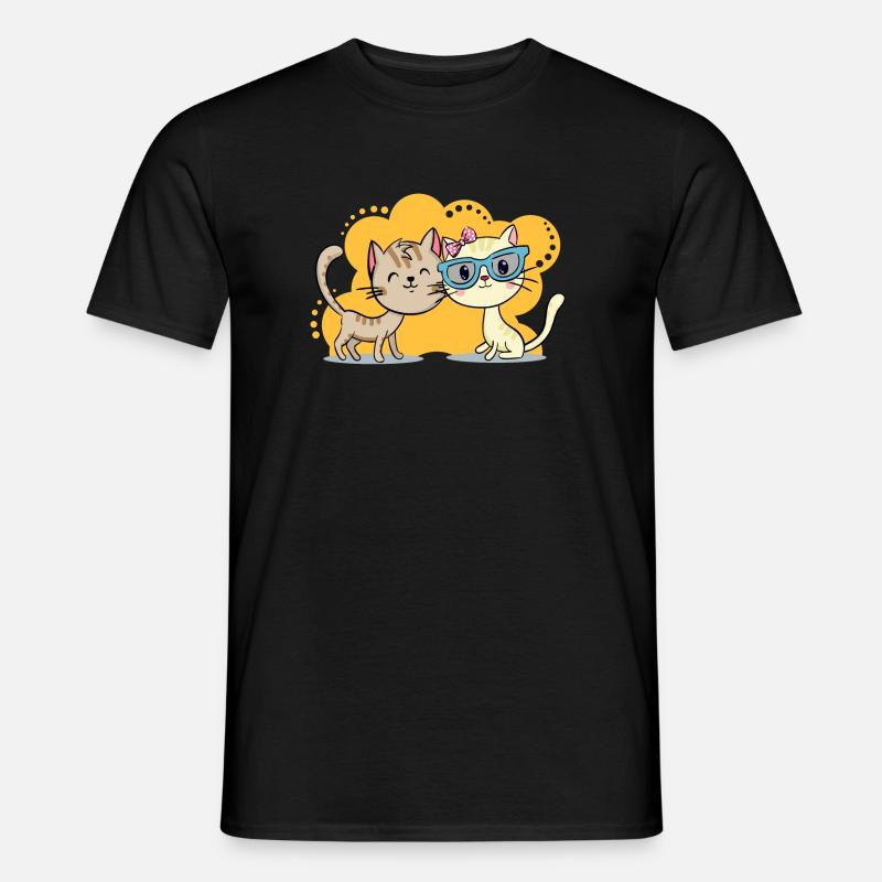 Katzenshirt - Männer T-Shirt - Schwarz