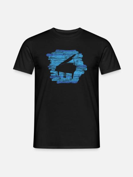 Klavier Musikinstrument Musik - Männer T-Shirt - Schwarz