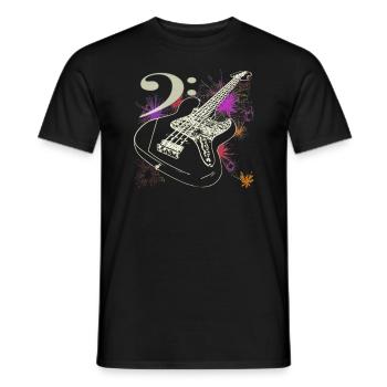 Bass Guitar with Bass Music Key - Men's T-Shirt - black - Front - AI Model Male 178 light (178cm)