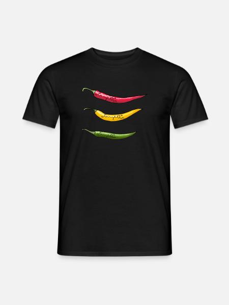 Capsaicin Chili Schoten - Männer T-Shirt - Schwarz