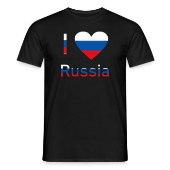 I Love Russia in den Farben der Flagge ! - Männer T-Shirt - Schwarz - Vorne - AI Model Male 178 light (178cm)