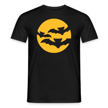 nacht mond 3 freunde schwarm viele muster flughund - Männer T-Shirt - Schwarz - Vorne - AI Model Male 178 light (178cm)