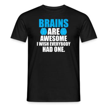 brains - Men's T-Shirt - black - Front - AI Model Male 178 light (178cm)