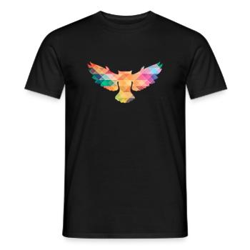Eule - Bunt - Mosaik - Männer T-Shirt - Schwarz - Vorne - AI Model Male 178 light (178cm)