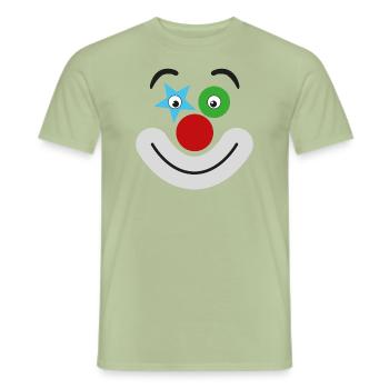 clown - T-shirt homme - vert sauge - Devant - AI Model Male 178 light (178cm)