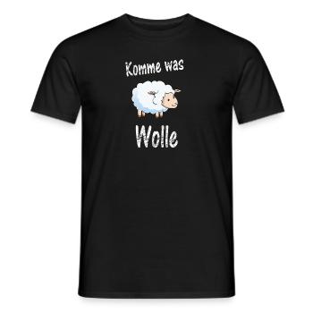 Komme was Wolle - Männer T-Shirt - Schwarz - Vorne - AI Model Male 178 light (178cm)
