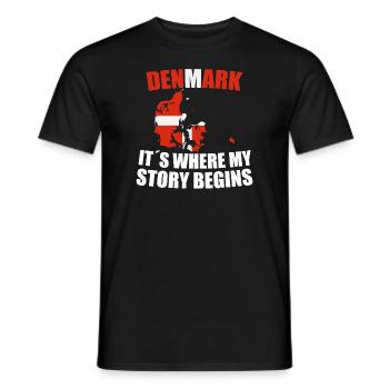 Denmark - Men's T-Shirt - black - Front - AI Model Male 178 light (178cm)