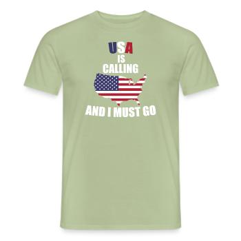 United States - Men's T-Shirt - sage - Front - AI Model Male 178 light (178cm)