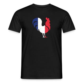 Frankreich France Hahn Nationalfarben Geschenk - Männer T-Shirt - Schwarz - Vorne - AI Model Male 178 light (178cm)