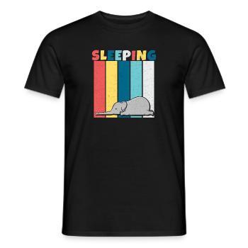Éléphant Vintage Sleeping Chilling Gift - T-shirt homme - noir - Devant - AI Model Male 178 light (178cm)