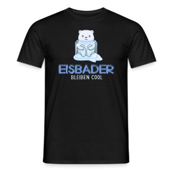 eisbaden eisloch pudelmütze jagertee eisbader - Männer T-Shirt - Schwarz - Vorne - AI Model Male 178 light (178cm)