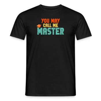 Call Me Master Graduation School College Degree - Men's T-Shirt - black - Front - AI Model Male 178 light (178cm)