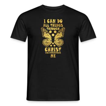 I Can Do All Things Through Christ Strengthens - Men's T-Shirt - black - Front - AI Model Male 178 light (178cm)