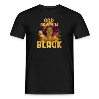 Une fille afro-américaine Dieu dit que je suis black pride - T-shirt homme - noir - Devant - AI Model Male 178 light (178cm)