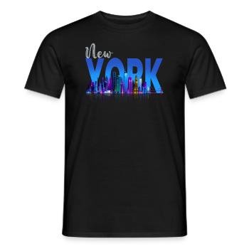 New York Skyline Heartbeat Statue de la Liberté - T-shirt homme - noir - Devant - AI Model Male 178 light (178cm)