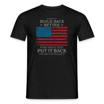 Instead Of Build Back - Men's T-Shirt - black - Front - AI Model Male 178 light (178cm)