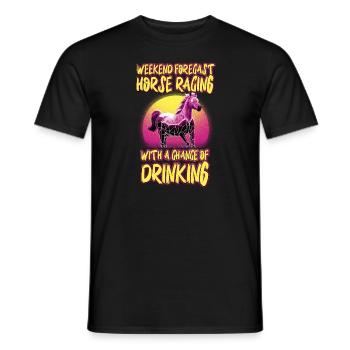 Weekend Forecast Horse Racing Chance of Drinking - Männer T-Shirt - Schwarz - Vorne - AI Model Male 178 light (178cm)