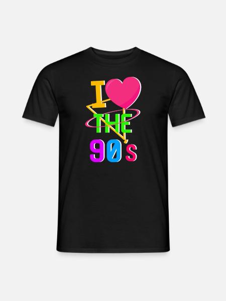 1990's 90s I Heart Nineties I Love the 90's Old - T-shirt herr - svart