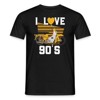 1990's 90s I Heart Nineties I Love the 90's Old - Männer T-Shirt - Schwarz - Vorne - AI Model Male 178 light (178cm)