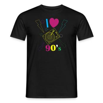 Années 1990 90 I Heart Nineties I Love the 90's Old - T-shirt homme - noir - Devant - AI Model Male 178 light (178cm)