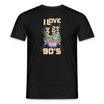 1990's 90s I Heart Nineties I Love the 90's Old - Männer T-Shirt - Schwarz - Vorne - AI Model Male 178 light (178cm)