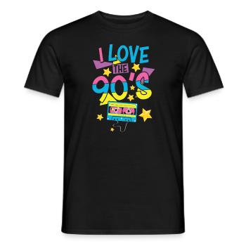 1990's 90s I Heart Nineties I Love the 90's Old - Männer T-Shirt - Schwarz - Vorne - AI Model Male 178 light (178cm)