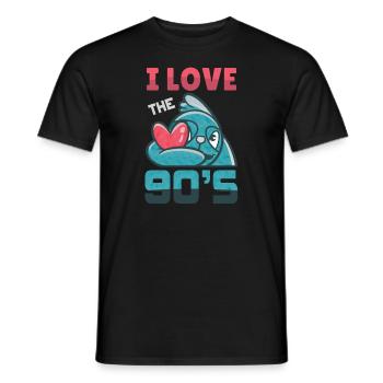 1990's 90s I Heart Nineties I Love the 90's Old - Männer T-Shirt - Schwarz - Vorne - AI Model Male 178 light (178cm)