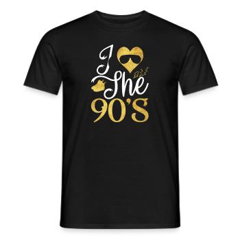 1990's 90s I Heart Nineties I Love the 90's Old - Männer T-Shirt - Schwarz - Vorne - AI Model Male 178 light (178cm)