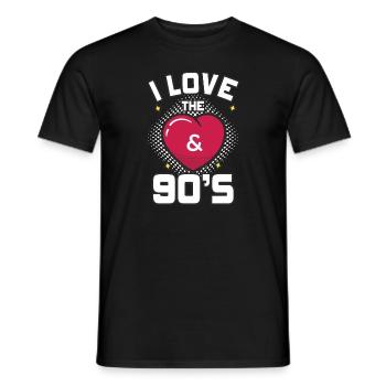 1990's 90s I Heart Nineties I Love the 90's Old - Männer T-Shirt - Schwarz - Vorne - AI Model Male 178 light (178cm)